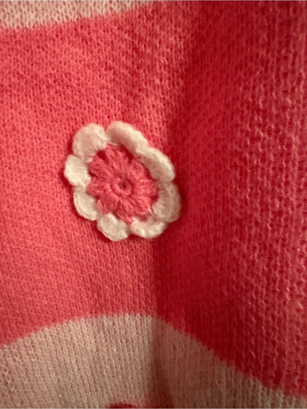 NWT BiBi Color Block Sweater with Crochet Flowers - Picture 7 of 9